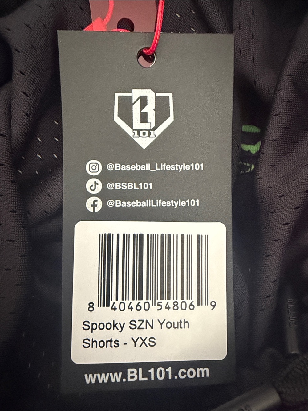 NWT Baseball Lifestyle 101 Youth Spooky Szn Halloween Shorts - Picture 2 of 3